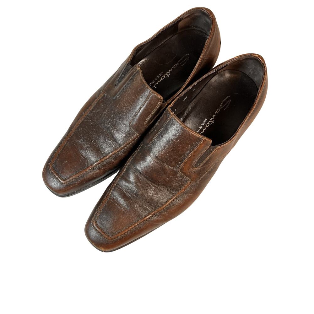 SANTONI Men's Dark Brown Leather Blaze Venetian Loafer Dress Shoe 9 US‎ D